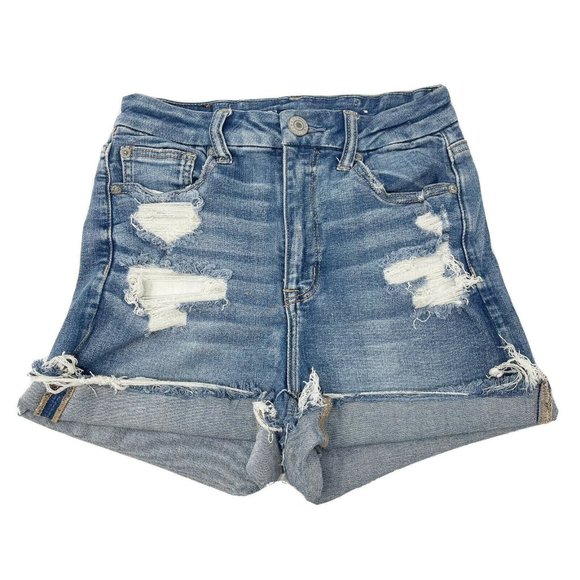 American Eagle Outfitters Pants - American Eagle Curvy Hi Rise Shortie Jean Shorts 4